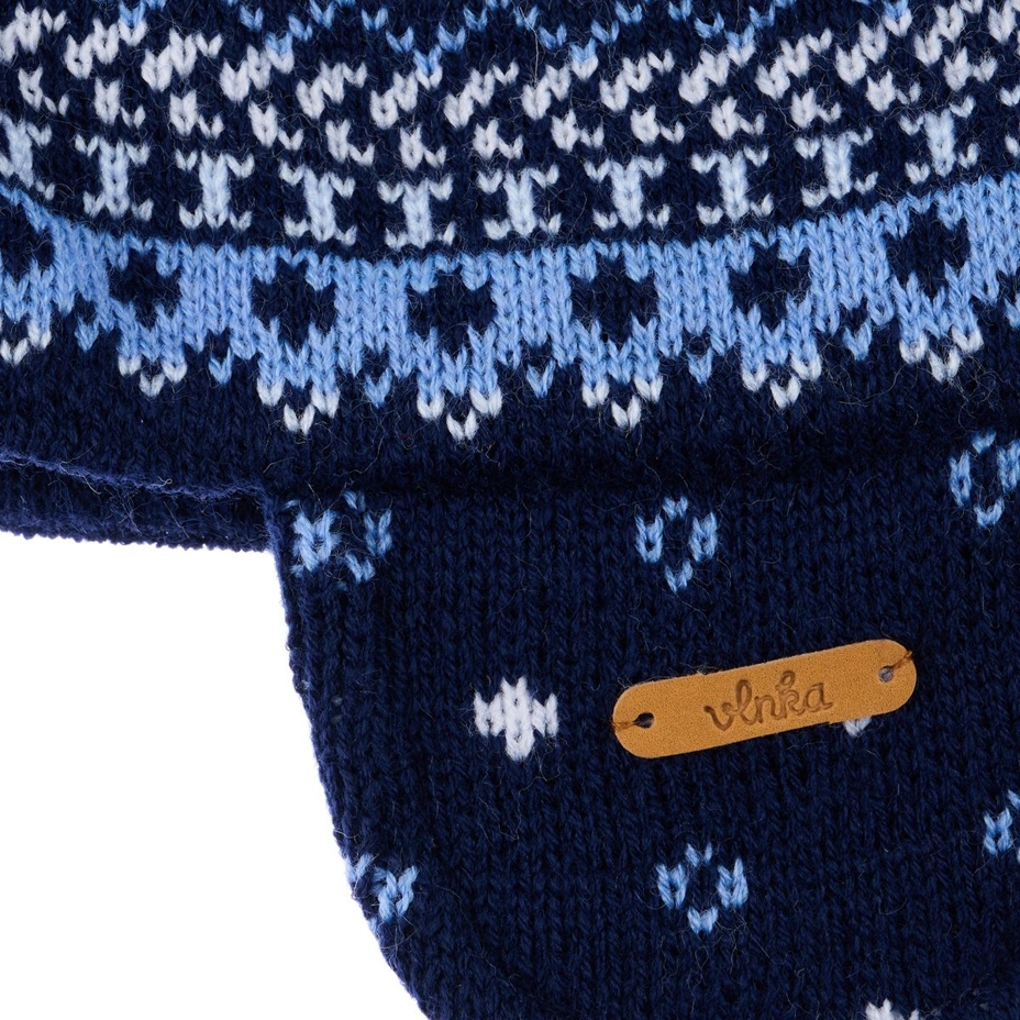Vlnka Kids’ Wool Hat with Earflaps V20 Blue