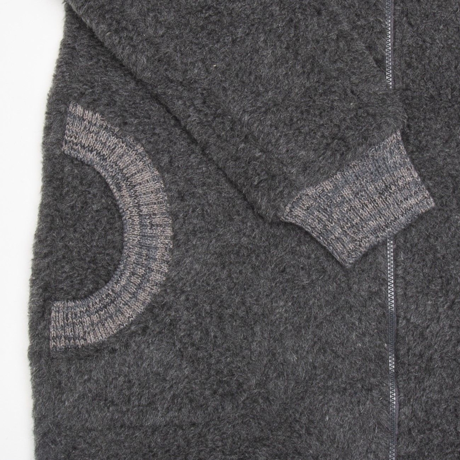 Extra-long wool hoodie Dark grey