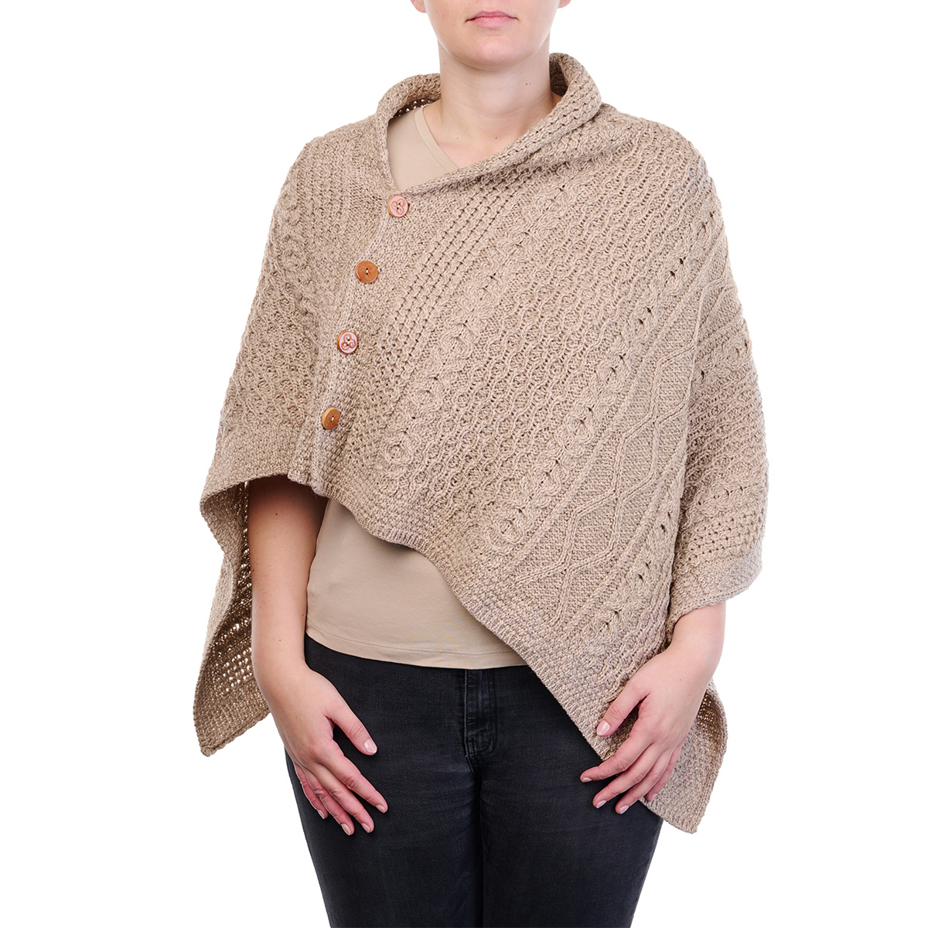 Wool Poncho Brown