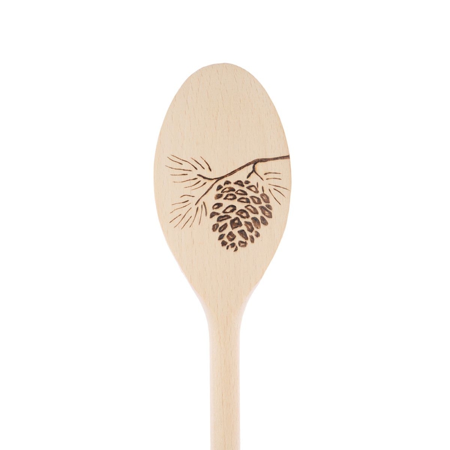 Oval Wooden Spoon Pinecone