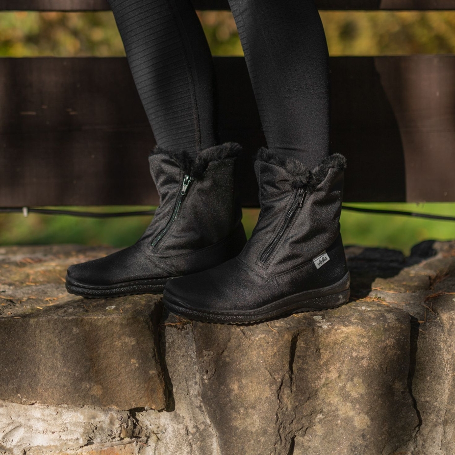 Women's Zippered Snow Boots Black