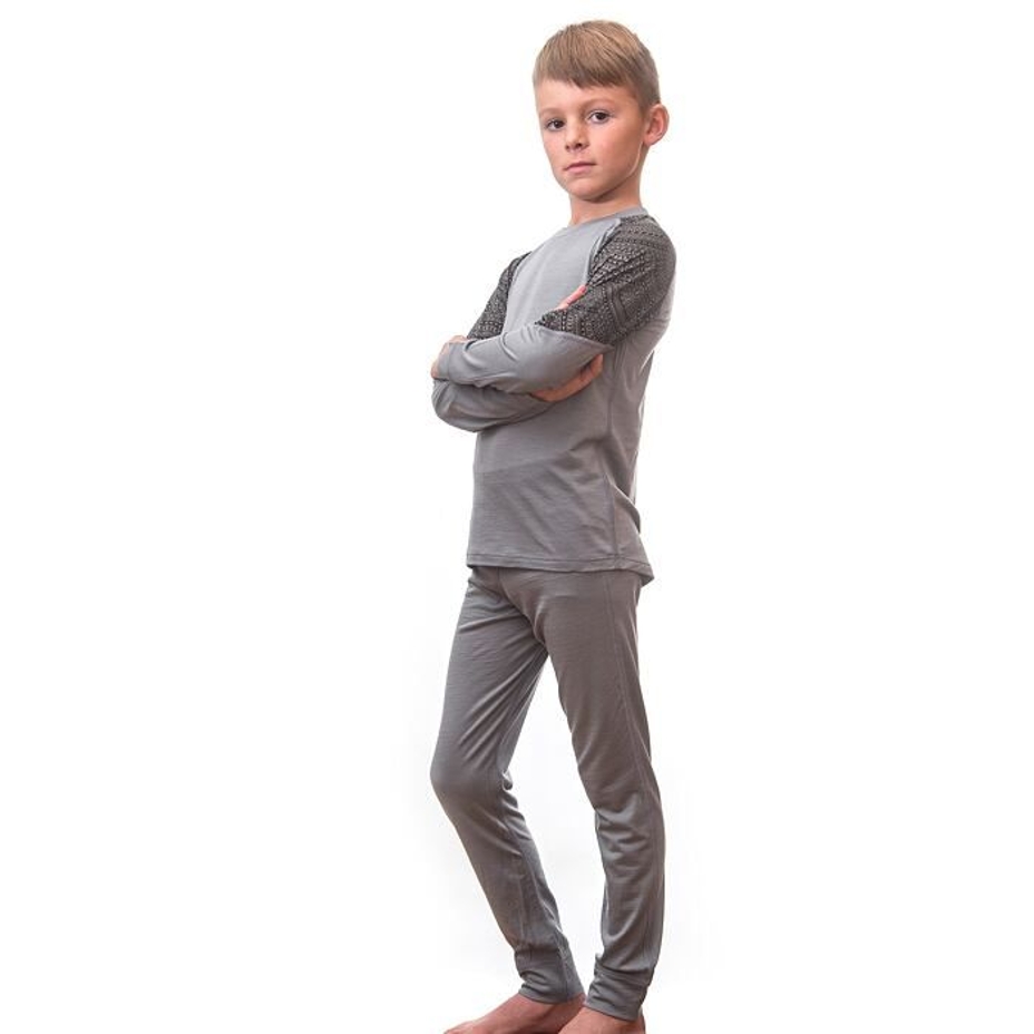 Kids’ Sensor Merino Impress Performance Clothing Set Grey/Maori