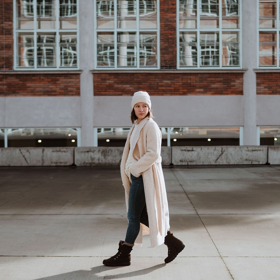 Wool wrap coat Beige