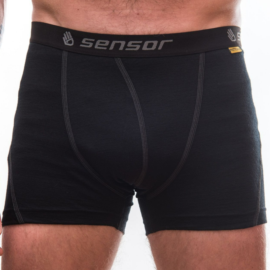 Men's Performance Sensor Merino Active Boxers Black