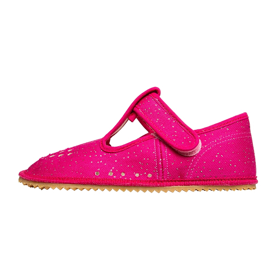 Kids’ Beda Barefoot Fabric Velcro Slippers Pink