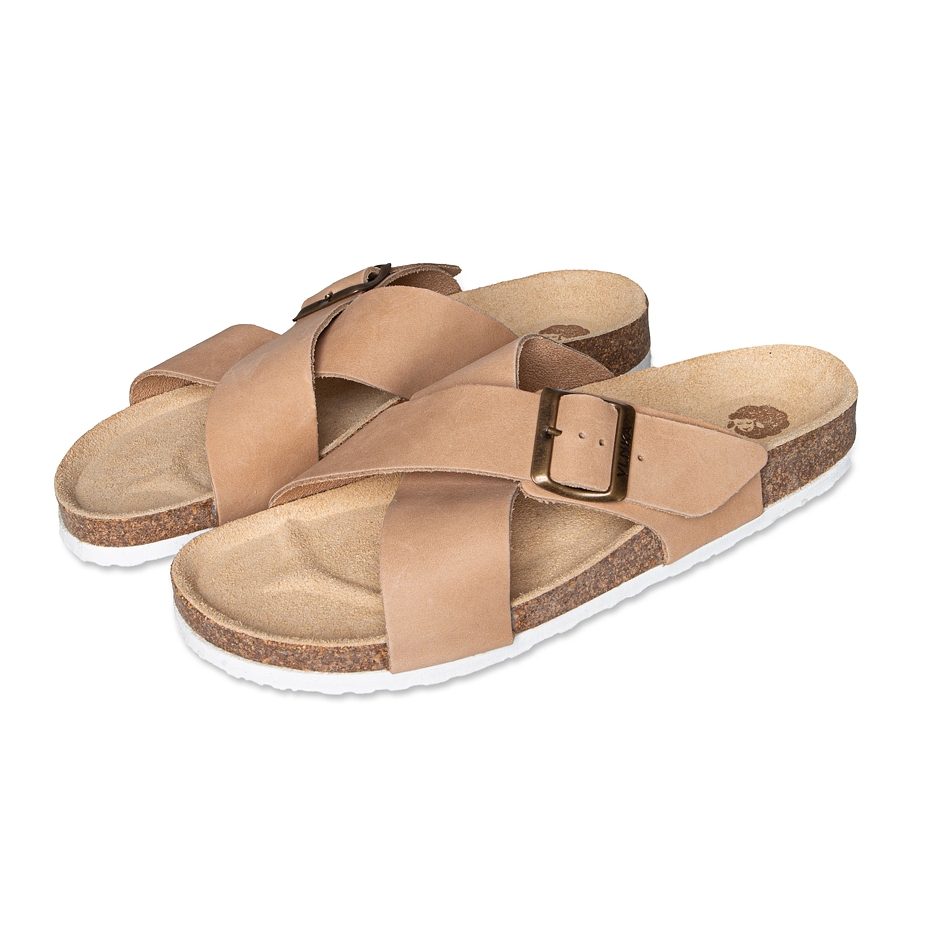 Women's anatomical cork slip-ons Martina Cream