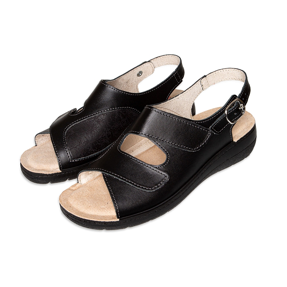Women’s Sona Leather Sandals for Feet with Bunions Black