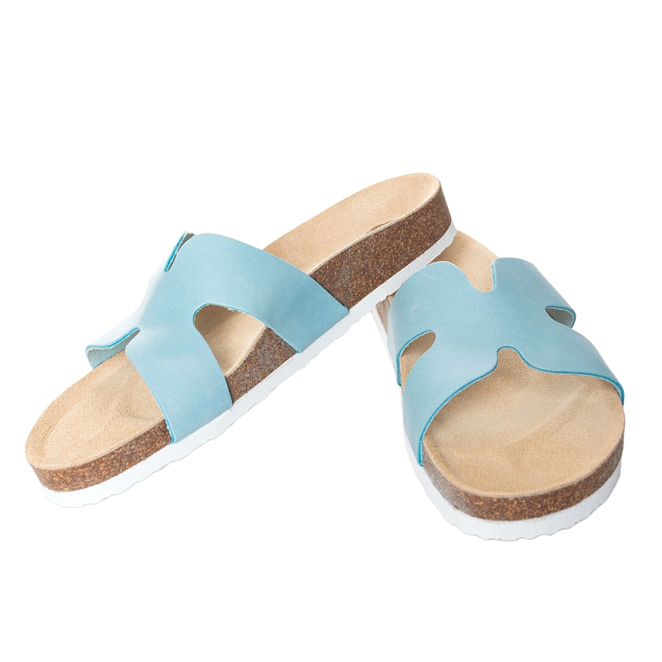 Women’s Zora Orthopaedic Cork Sliders Blue