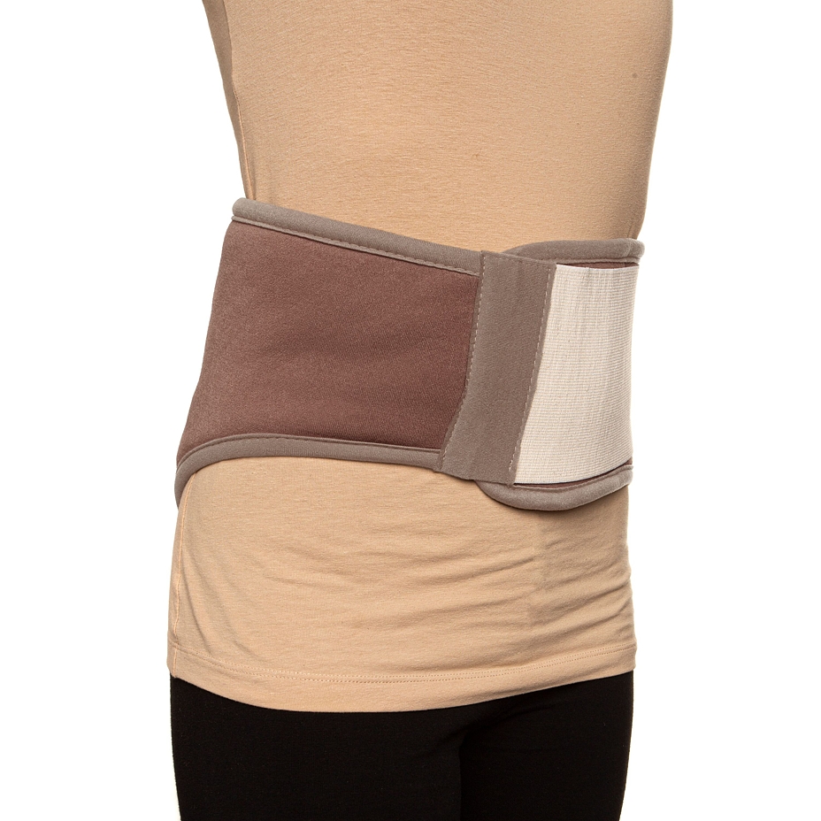 Kidney belt with elastic band, Merino and camel wool, brown