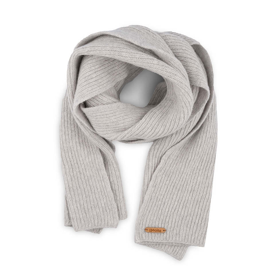 Woolee Wool Scarf B07 Light Grey
