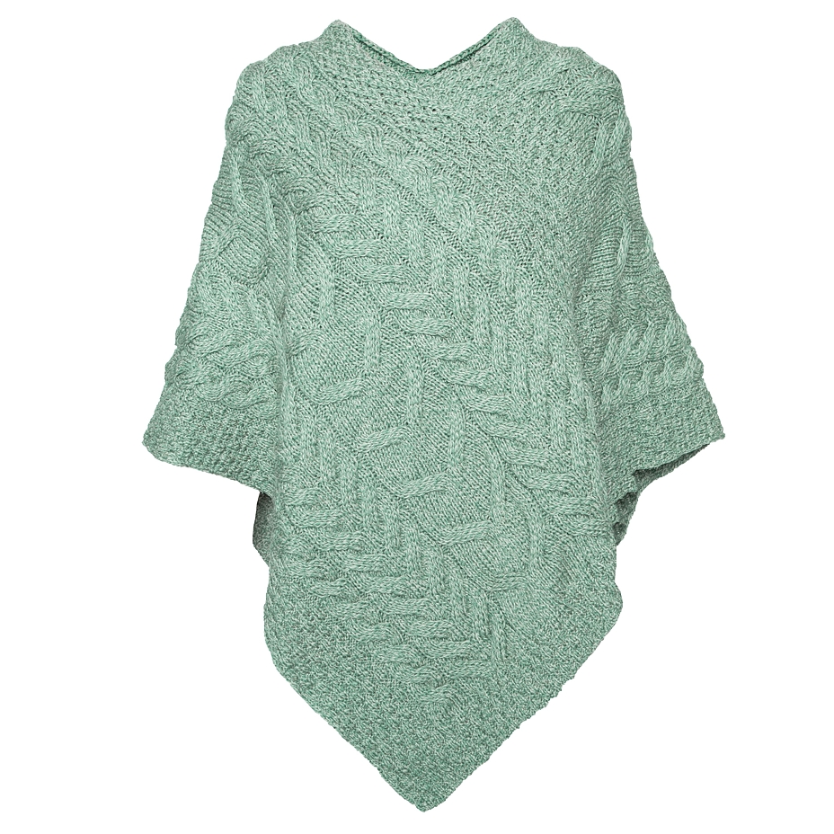 Supersoft Merino wool poncho turquoise