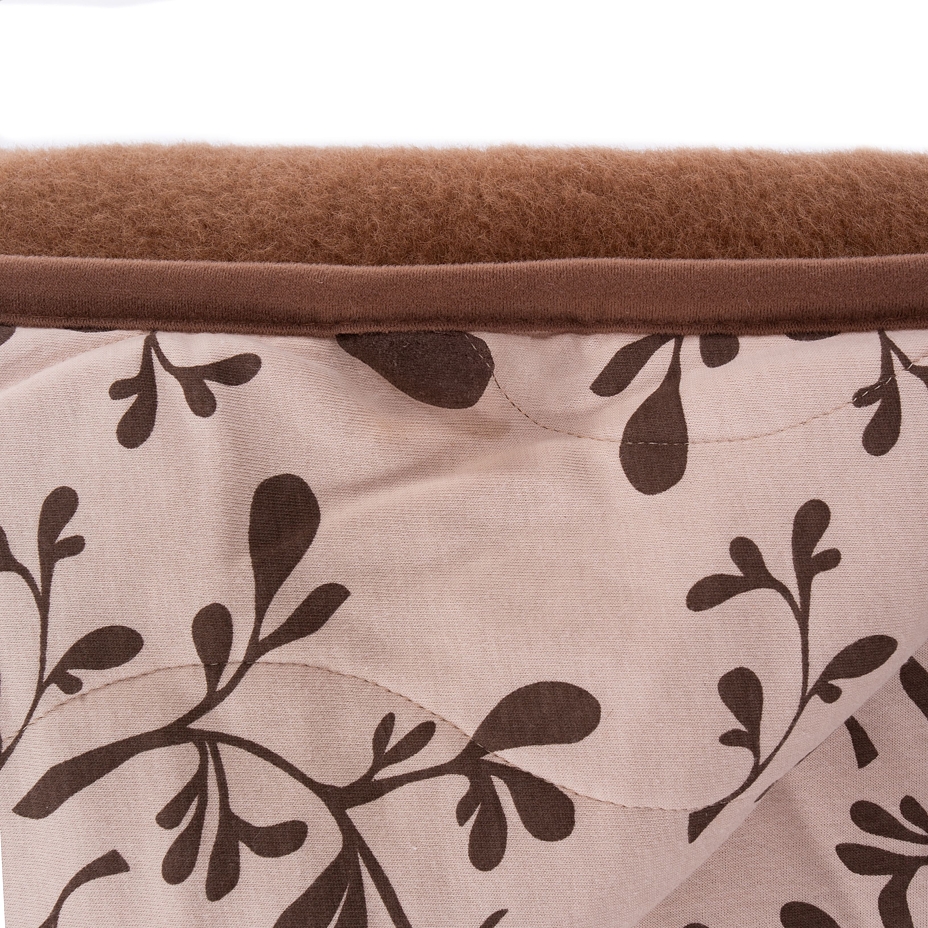 Merino wool blanket with camel wool and lining double layer brown