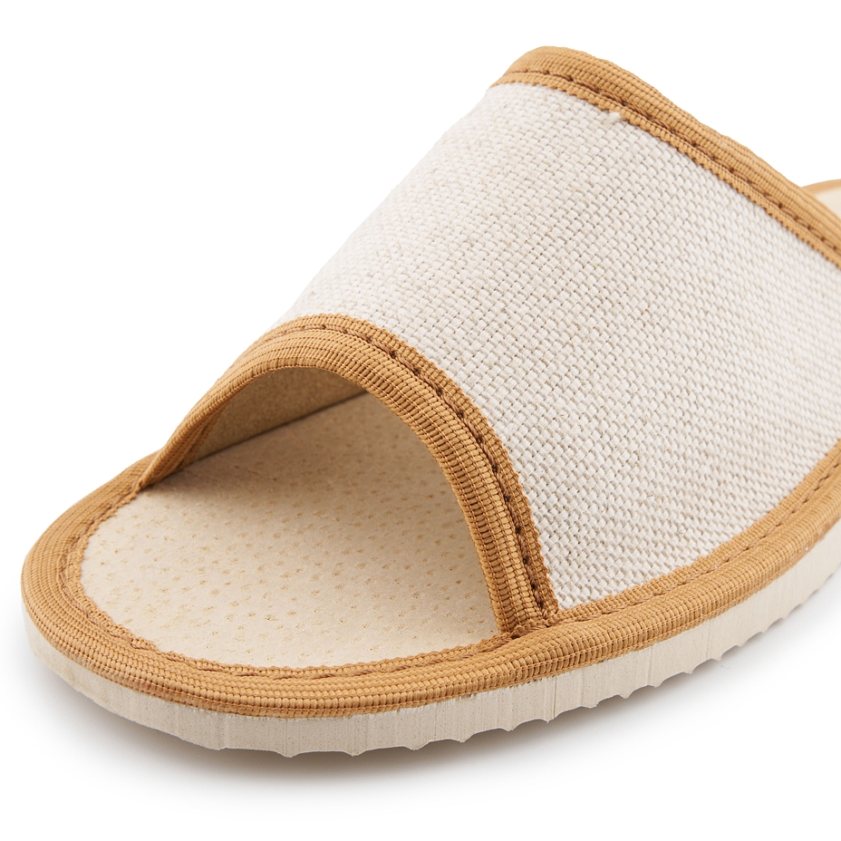 Women’s Summer Linen Open-Toe Slippers Natural