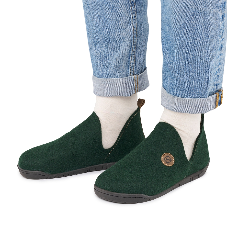 Women’s Jana Felt Slippers Dark Green