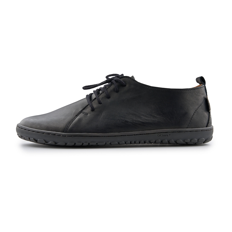 Men’s Oleg Leather Barefoot Shoes Black