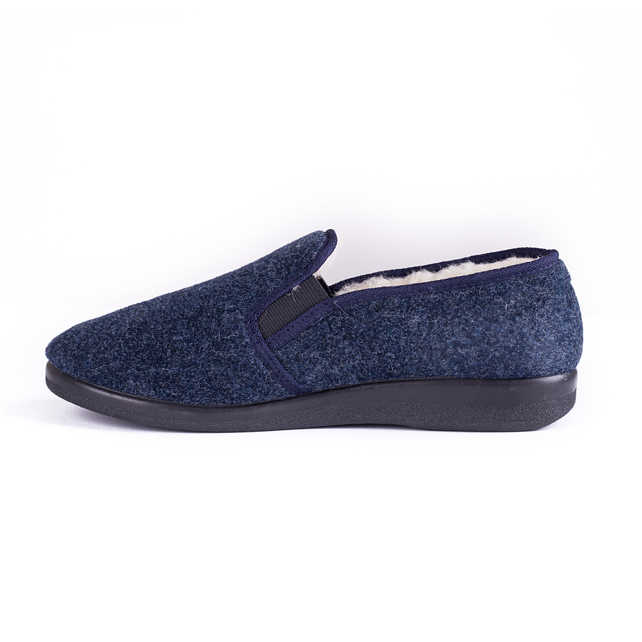 Men's Non-Slip Slippers with Wool Lining Blue