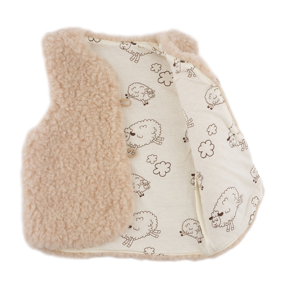 Kids’ Wool Vest with Lining Brown