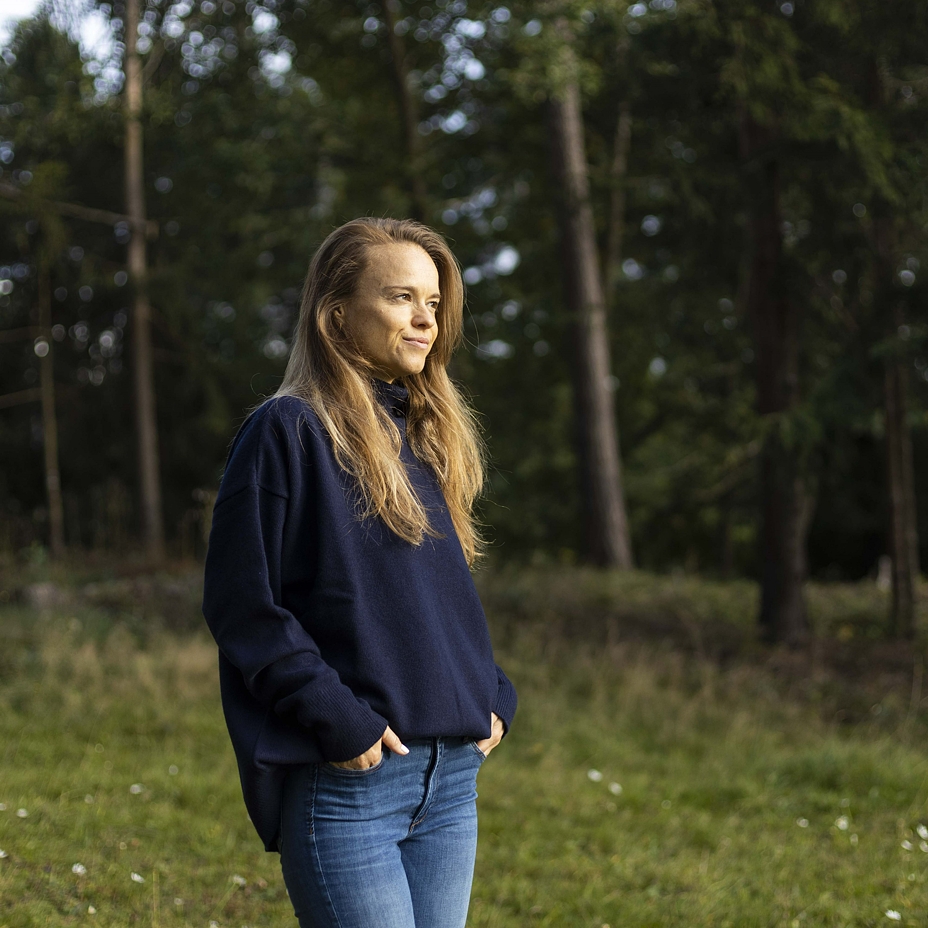 Merino Wool Turtleneck with Cashmere Ampio Navy