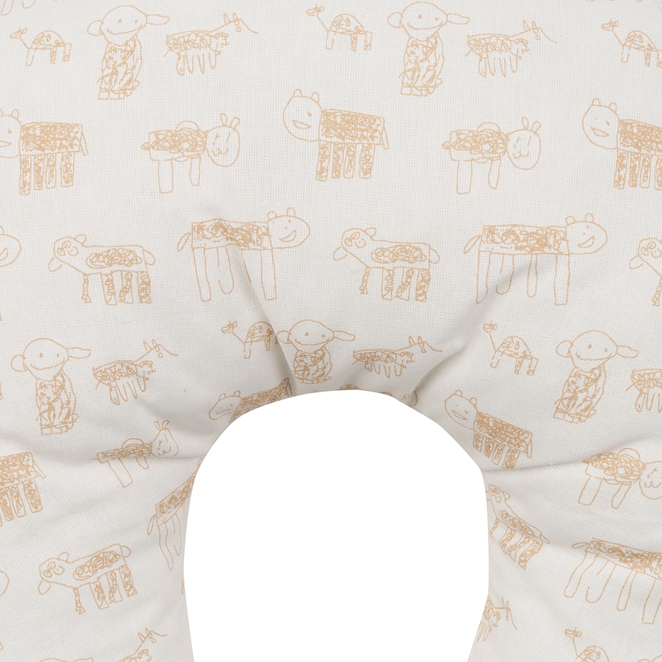 Illustrated Horseshoe Pillow Wool