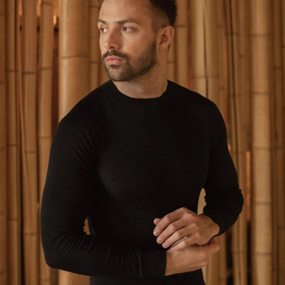 Men's Performance Merino WARM THERMOWAVE Top Dark Grey