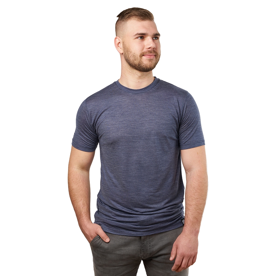 Men's Woolee T-shirt with combination of Merino wool and Tencel blue