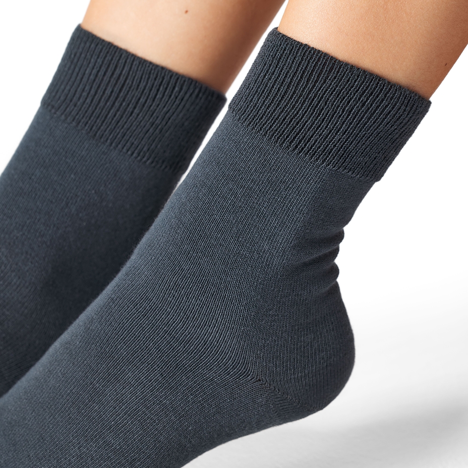 Loose Top Cotton Socks Dark Grey