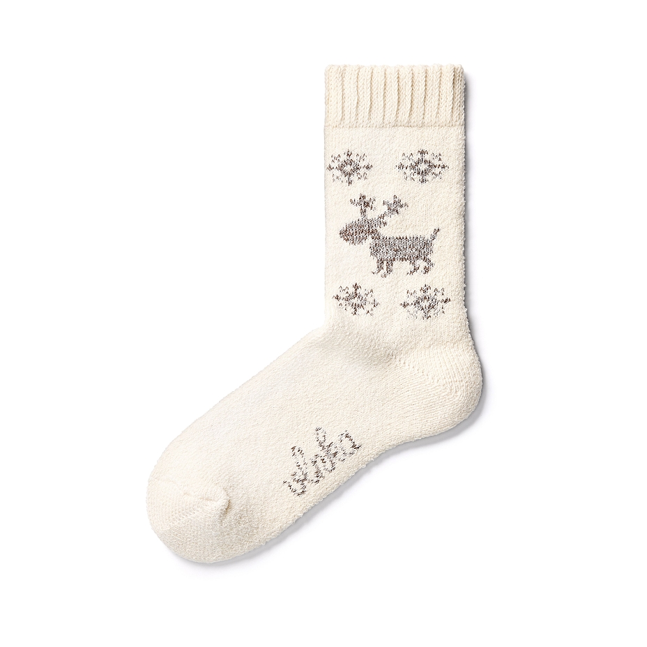 Merino Wool Socks Reindeer Natural