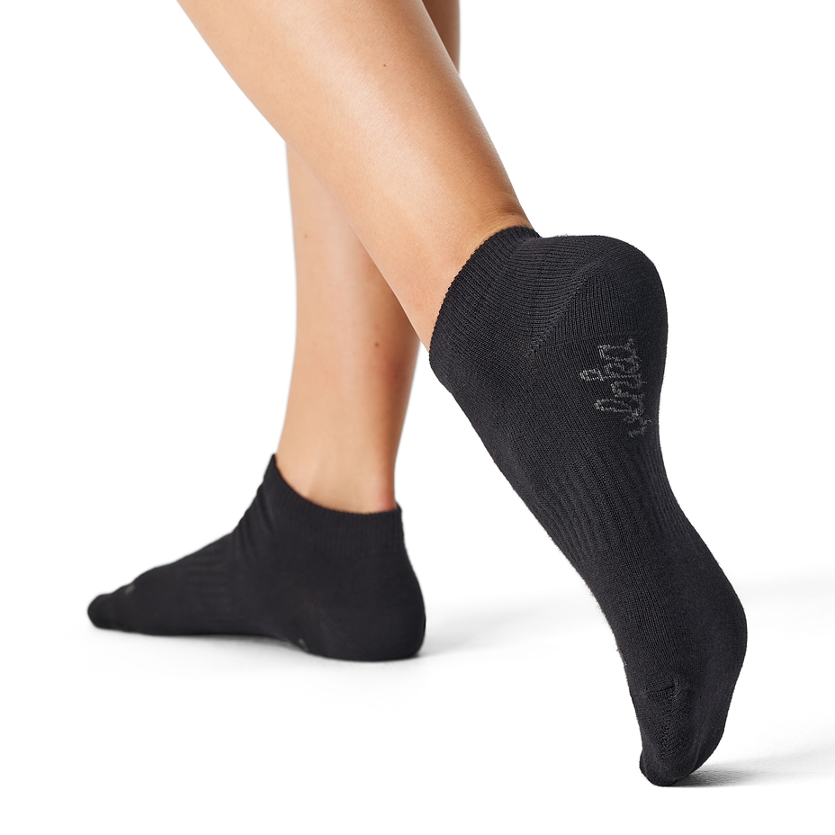 Cotton Barefoot Ankle Socks Black