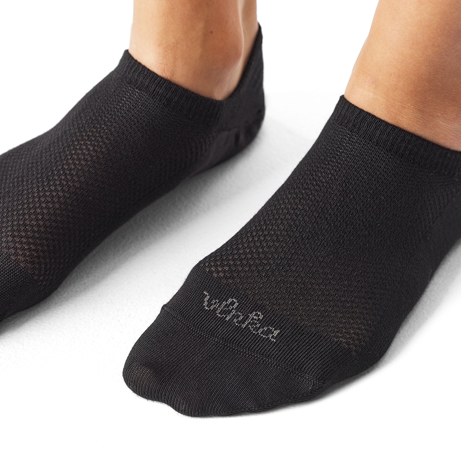 2 pairs of cotton low ankle socks black