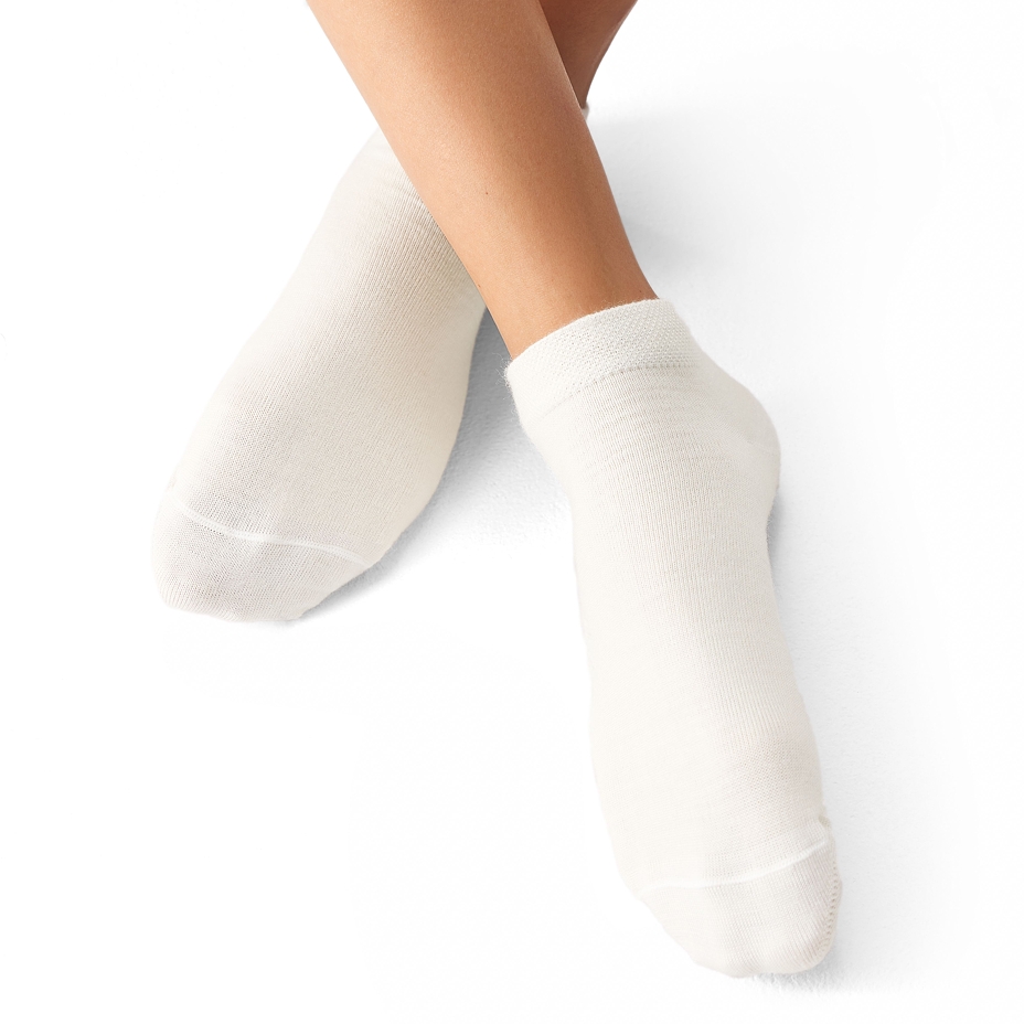 2 pairs of summer ankle socks Merino white