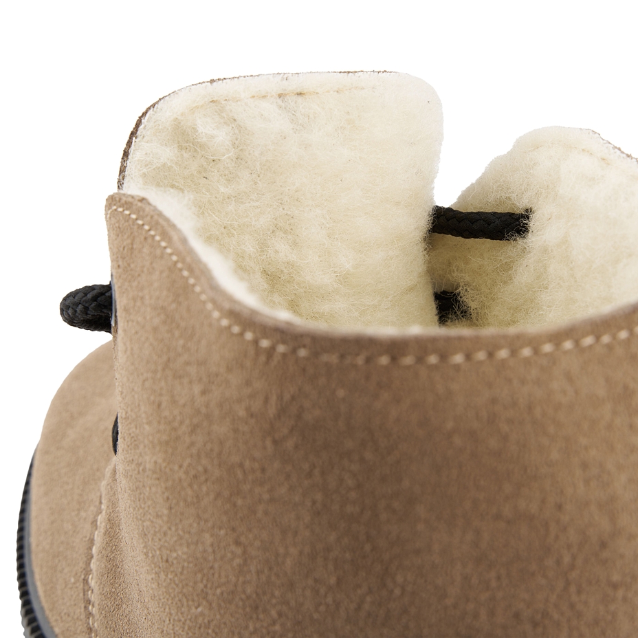Women's Leather Winter Boots with Sheep Wool Amelie Beige