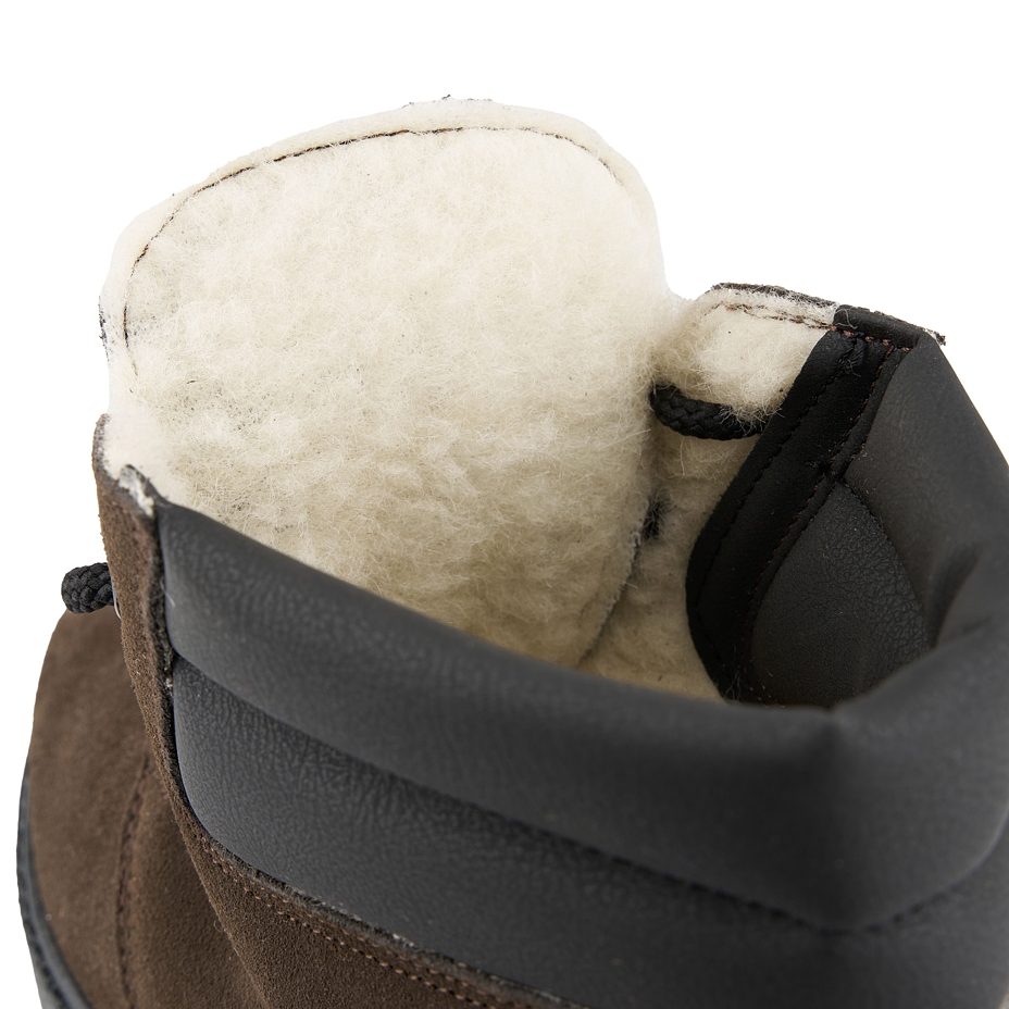 Men's Leather Winter Boots with Sheep Wool Rudolf Brown