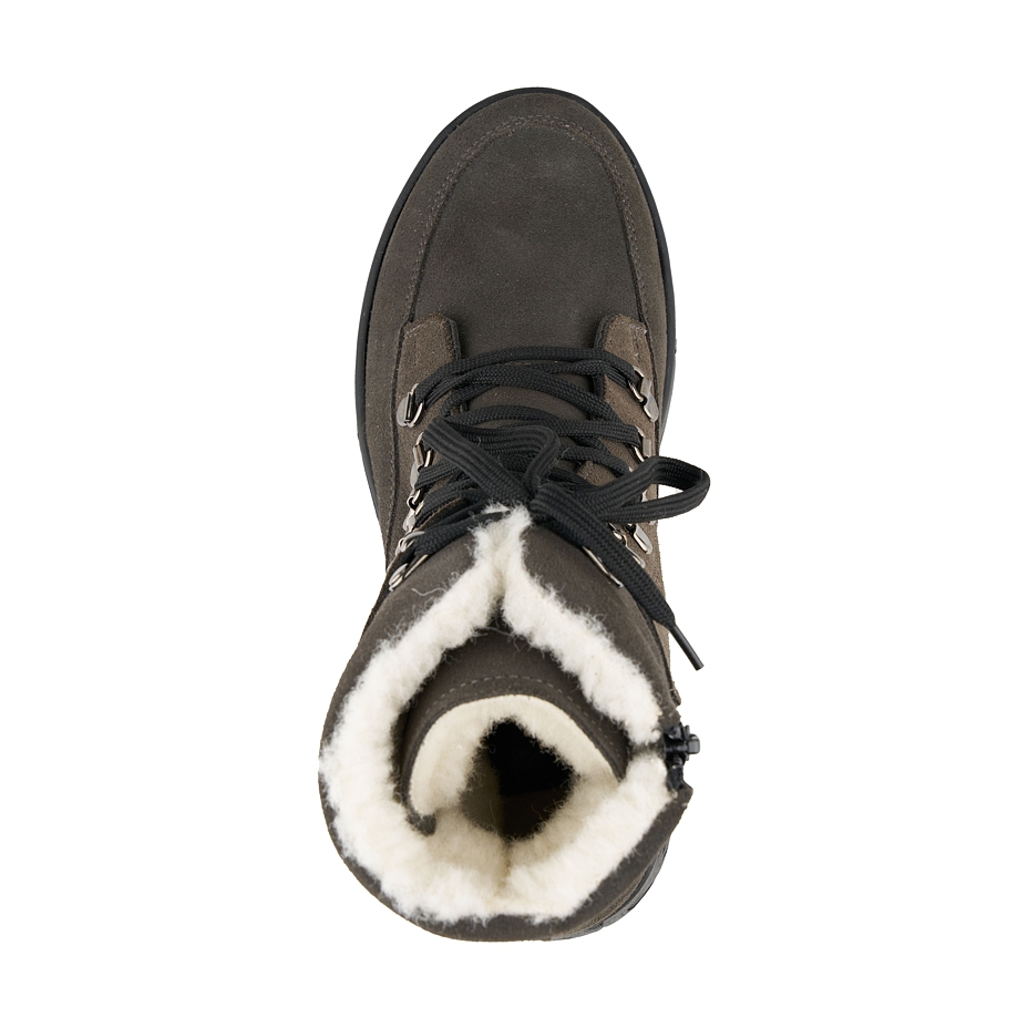 Women's Leather Winter Boots with Sheep Wool Magdalena Gray