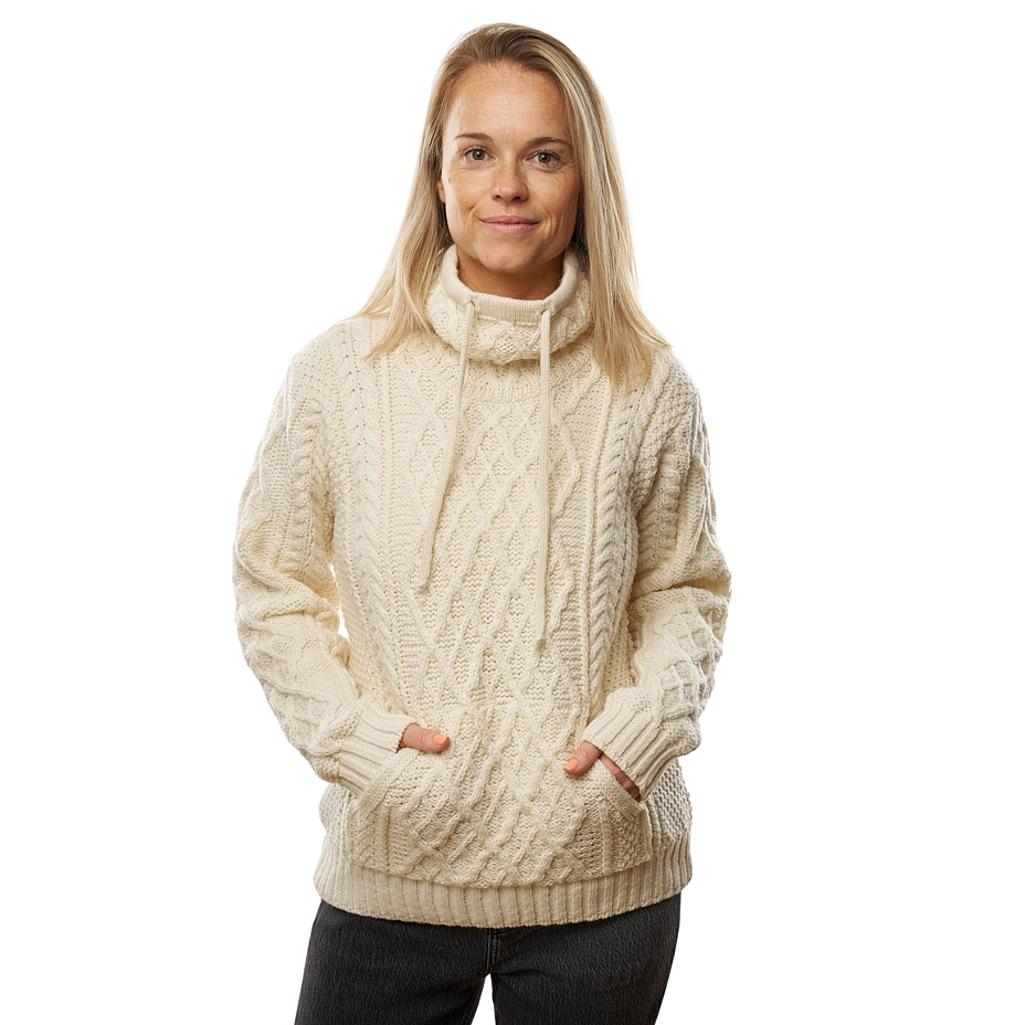 Women's Wool Turtleneck with Pocket Supersoft Merino Natural