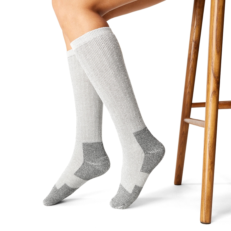 Knee-high Socks with Merino Sheep Wool Beskydy Gray