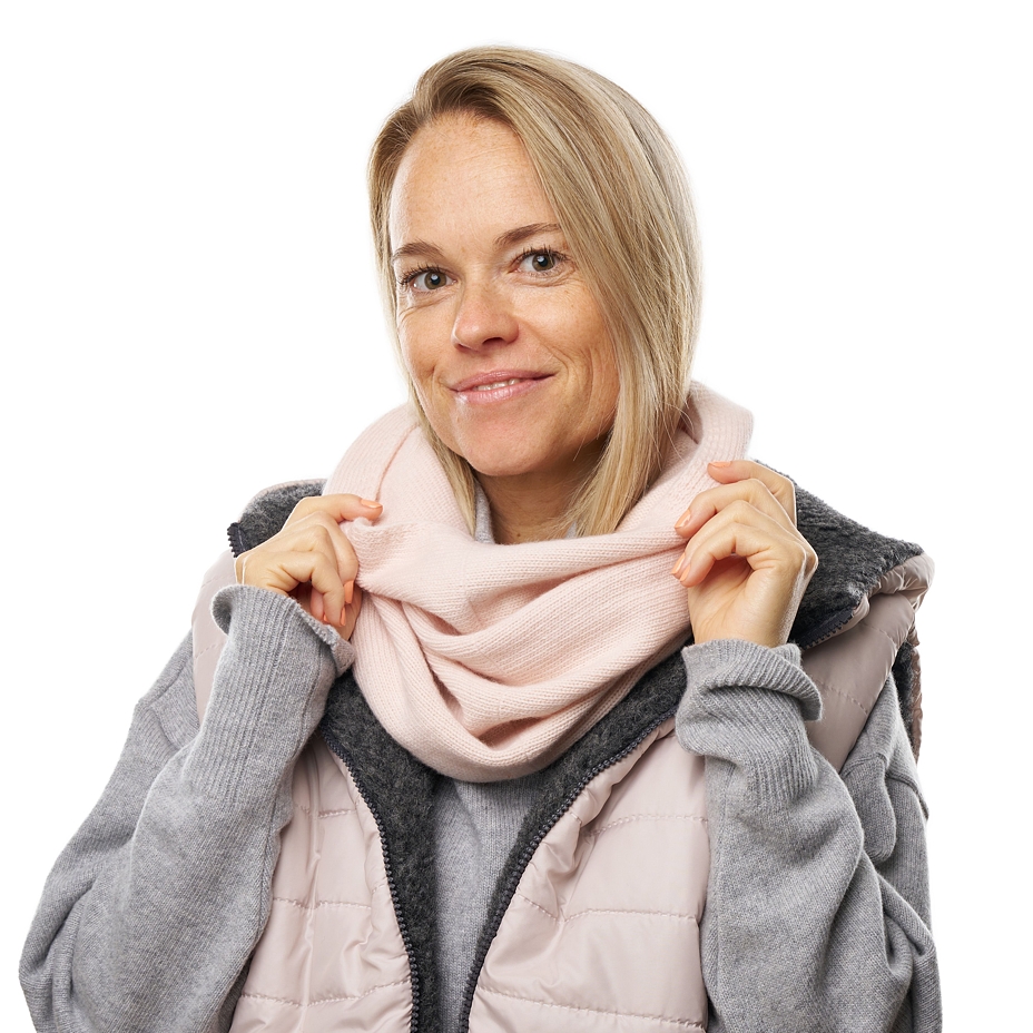 Wool Neck Warmer Supersoft Merino with Cashmere Komin Light Pink