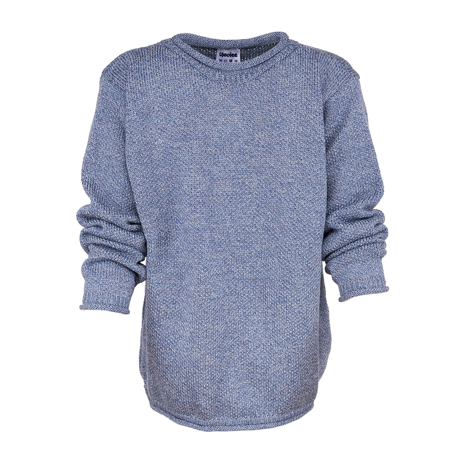 Men's Merino wool pullover sweater blue