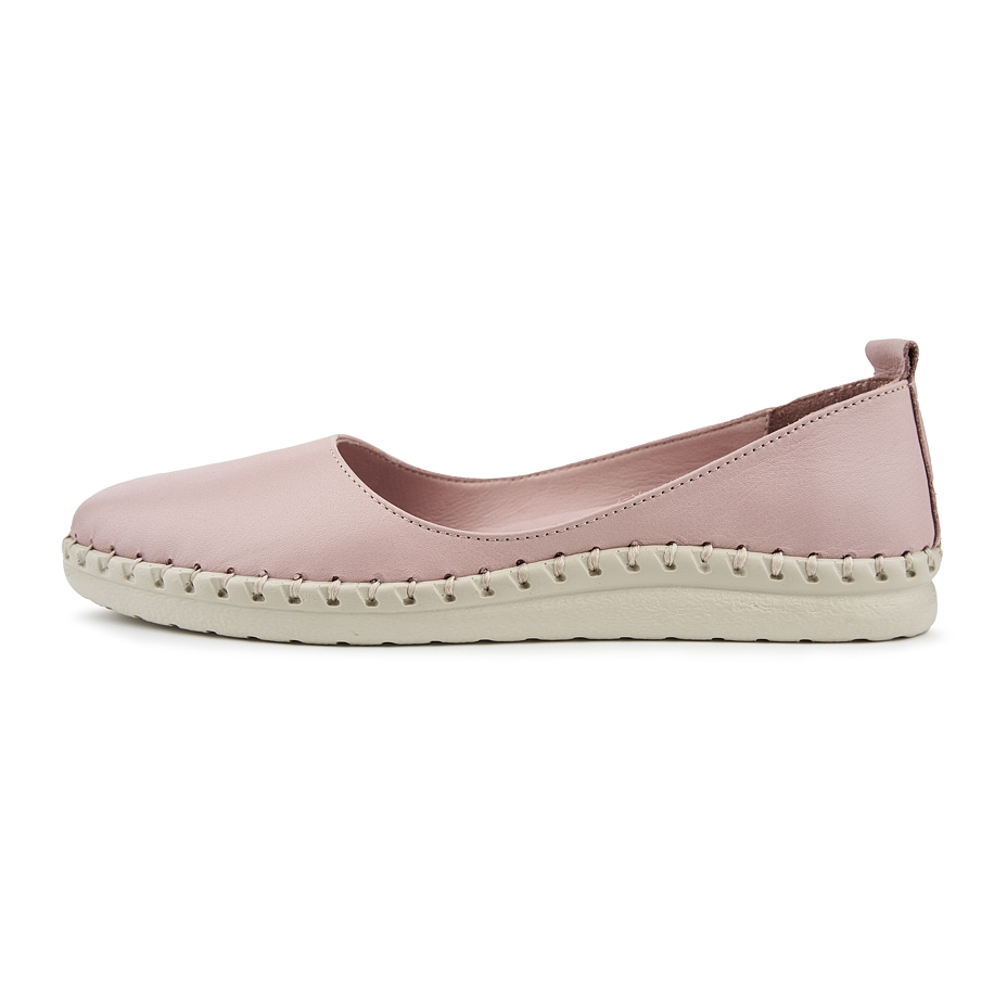 Women's leather ballerina flats Melisa pink