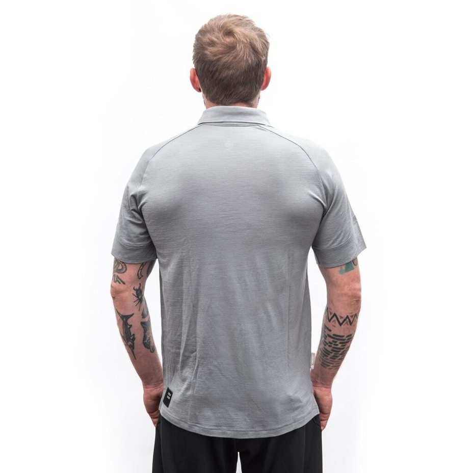 Men's T-shirt with collar Sensor Merino Active POLO gray