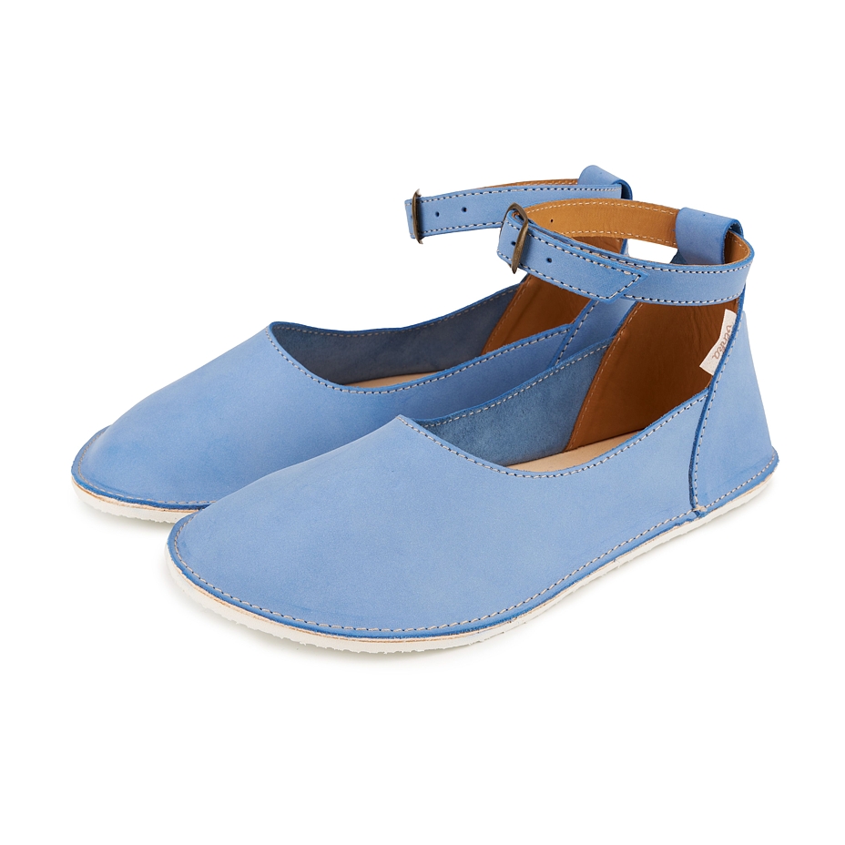Women's barefoot leather sandals Mildred blue