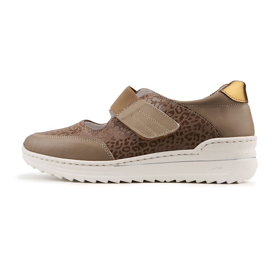 Women's leather Velcro sneakers Valerie brown