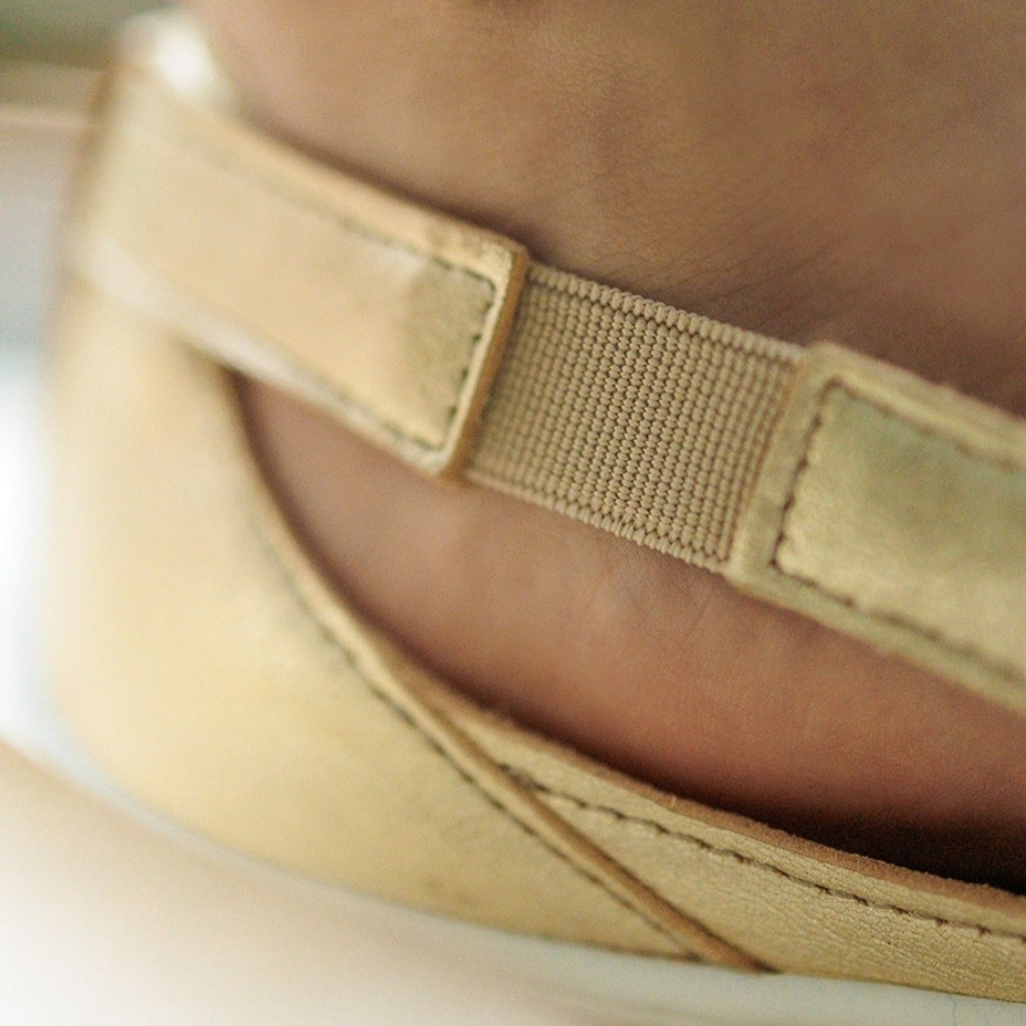 Leather barefoot ballerinas Be Lenka Bellissima gold