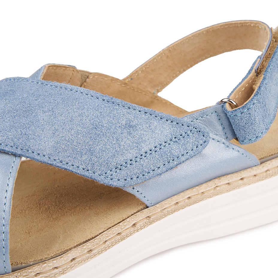 Women's leather sandals Danka blue