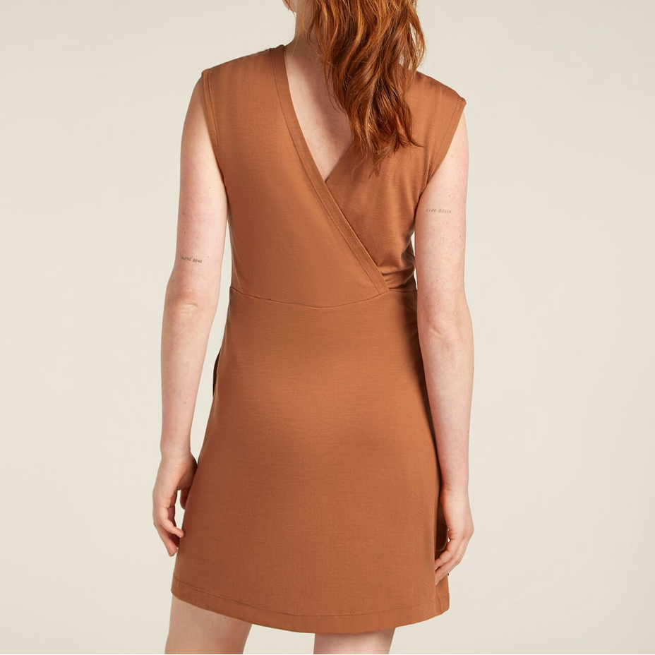 Women's dress Women Merino 200 Granary Sleeveless V Neck Dress Icebreaker Dusty Clay
