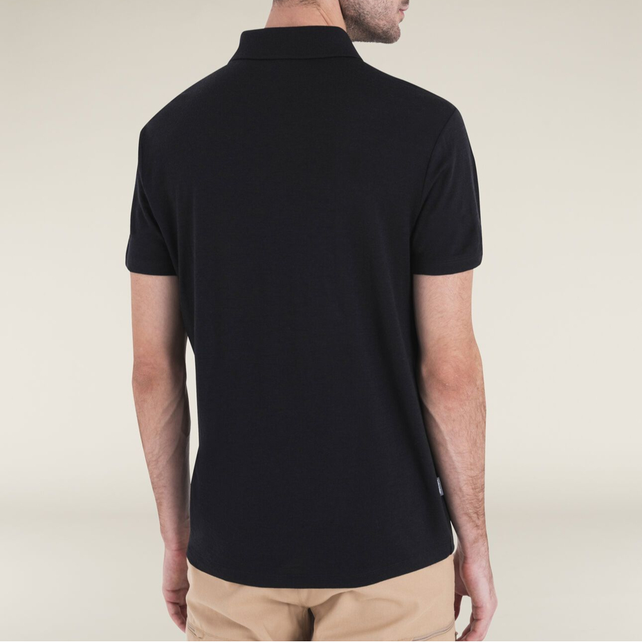 Men's polo shirt Merino 150 Tech Lite SS Polo Icebreaker black