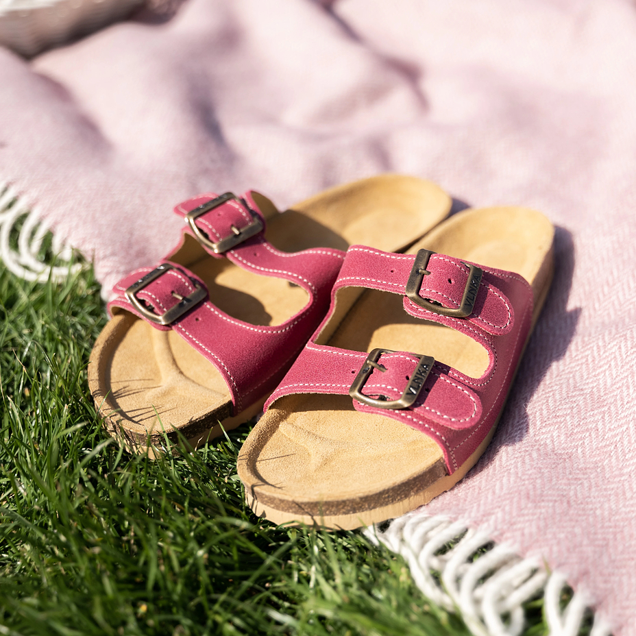 Women's anatomical cork slip-on shoes Linda dark pink