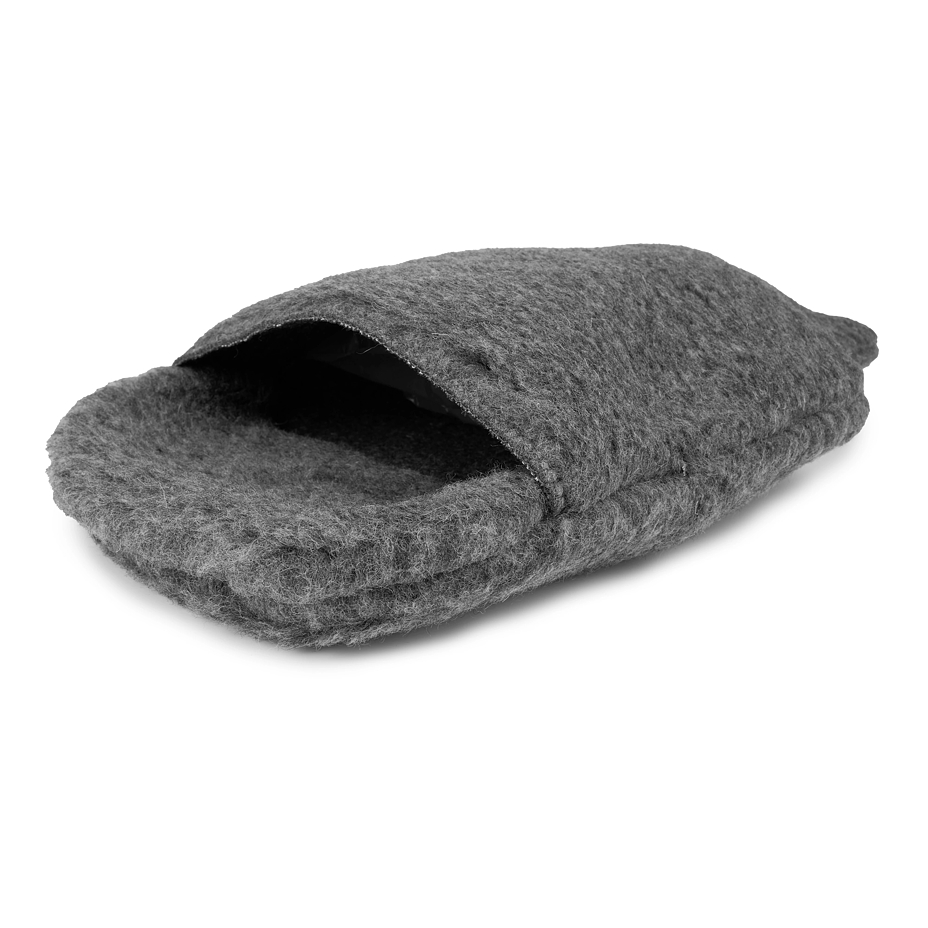 Woolen cover for hot water bottle gray