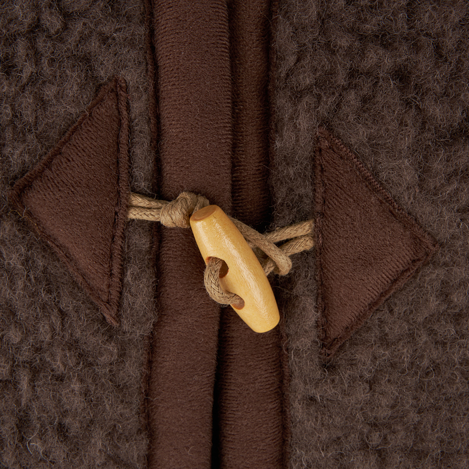 Children's sheep wool vest with buttons brown