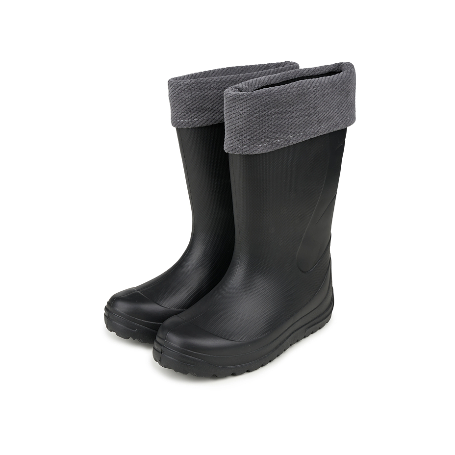 Insulated women's high wellies with wool insert black