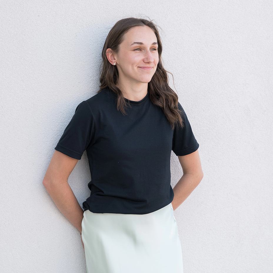 Women's Merino wool short-sleeve T-shirt Woolee black